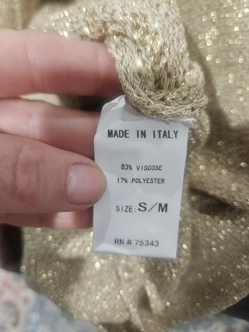 YUNIKA Made in Italy Gold Metallic Knit Midi Dress Sparkle Sleeveless. S/M - Picture 3 of 16
